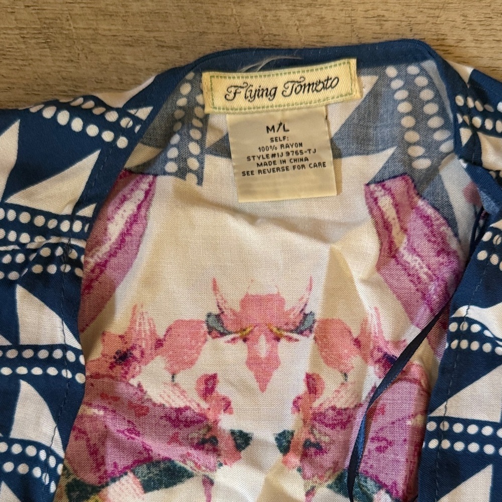 Flying Tomato Floral Kimono Jacket - Blue and Pink size M/L - Picture 2 of 9